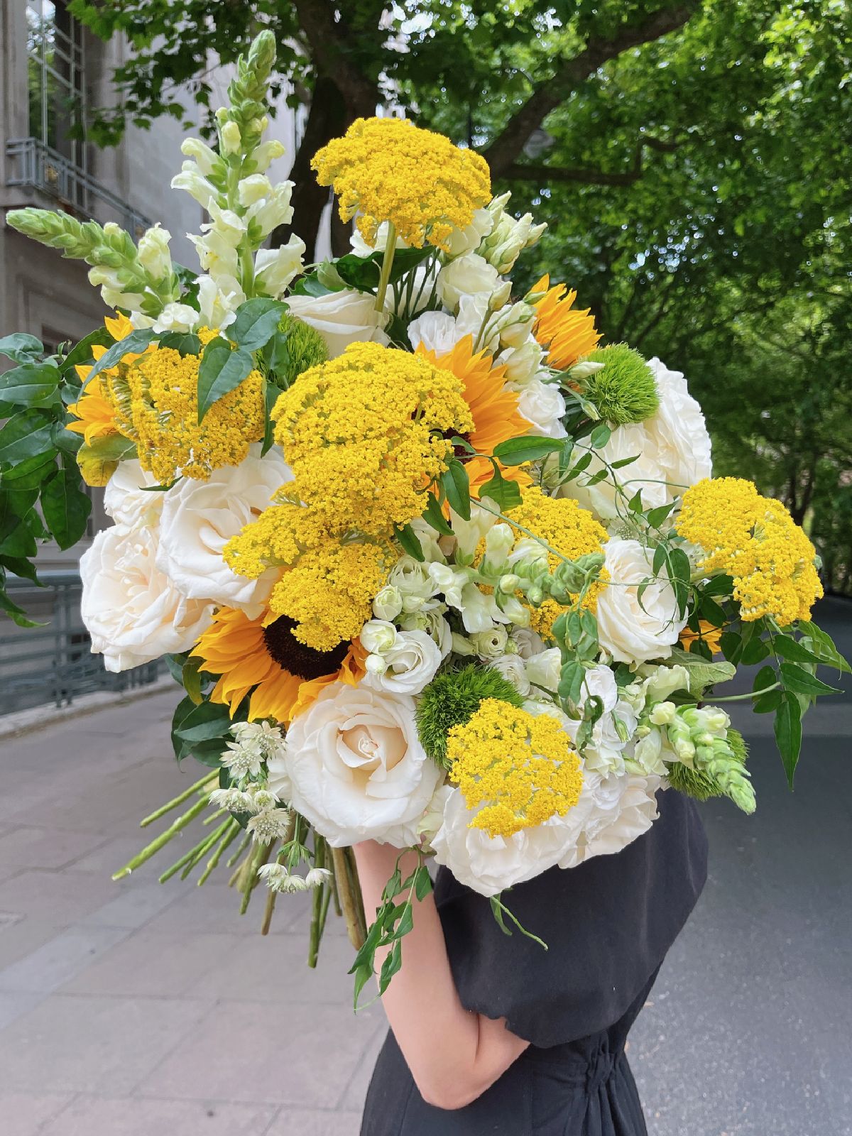 white roses and yellow lilies Sunshine