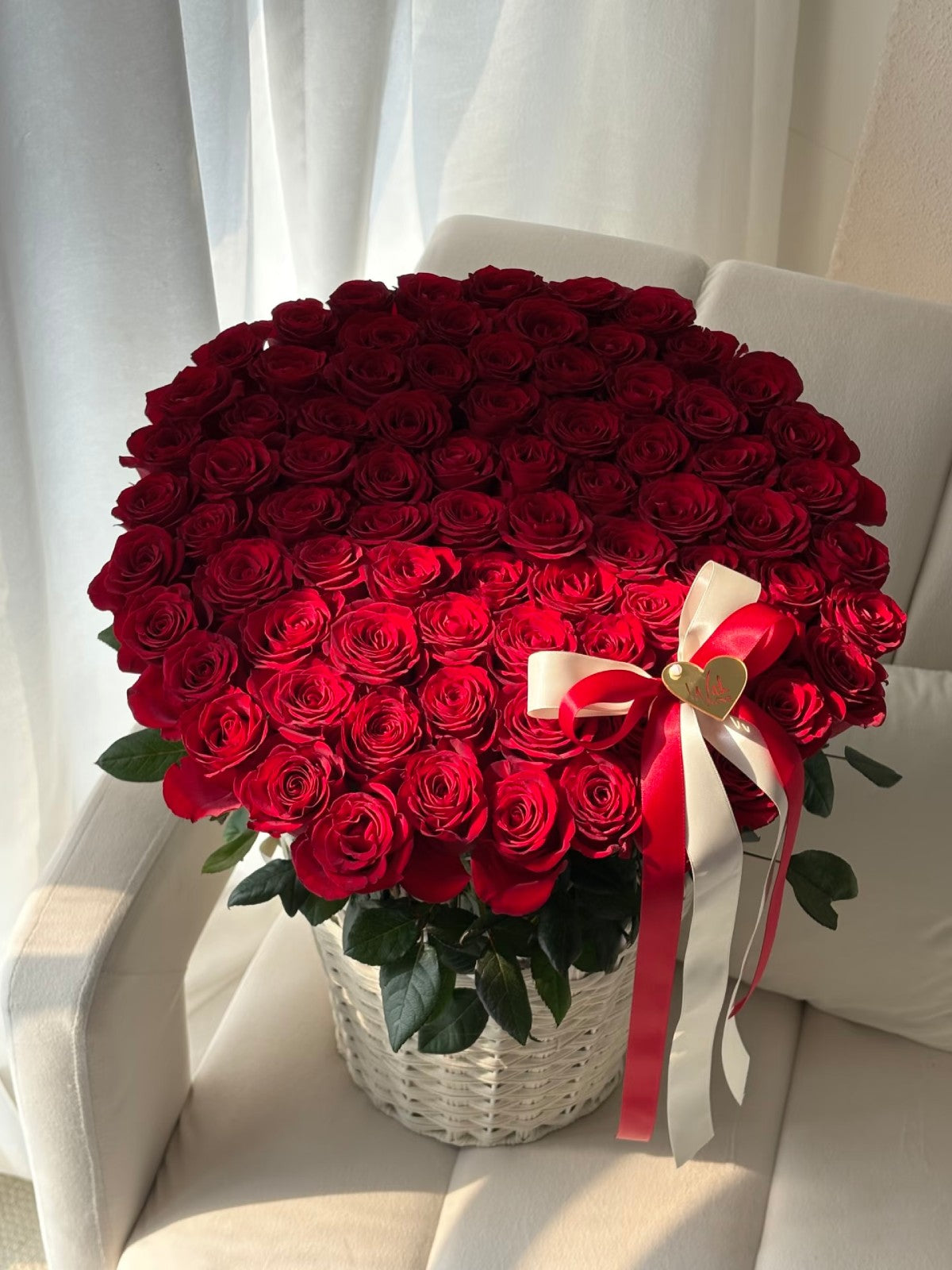 Red Rose Basket | Luxury Valentine's Day Flowers | London Delivery